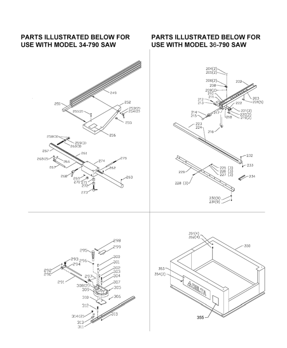 Delta 34-796 Diagram and Parts List for 34-796  Delta Saw