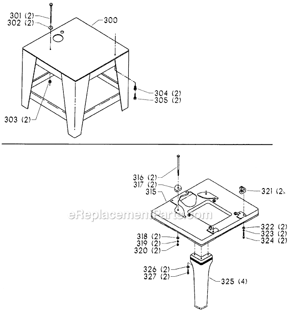 Page A Diagram and Parts List for 65-863 Type 1 Delta Tool Stand & Cart