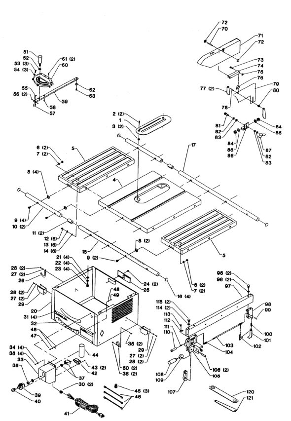 Delta 36-380 Diagram and Parts List for 36-380  Delta Saw