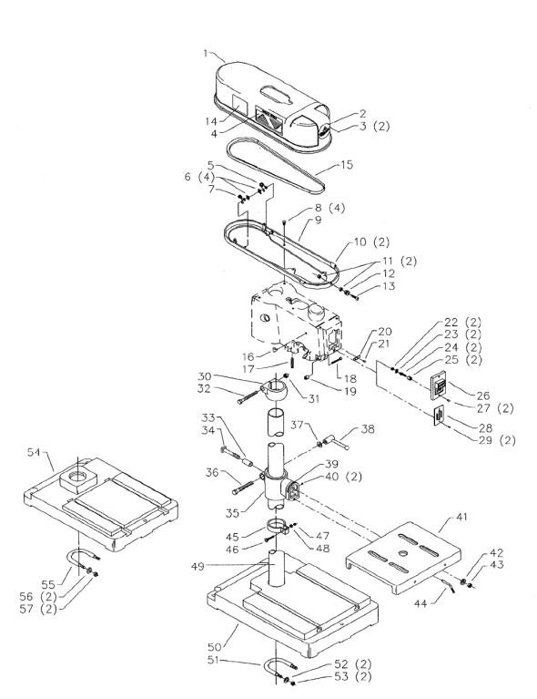 Delta 15-264 Diagram and Parts List for 15-264  Delta Drill Press