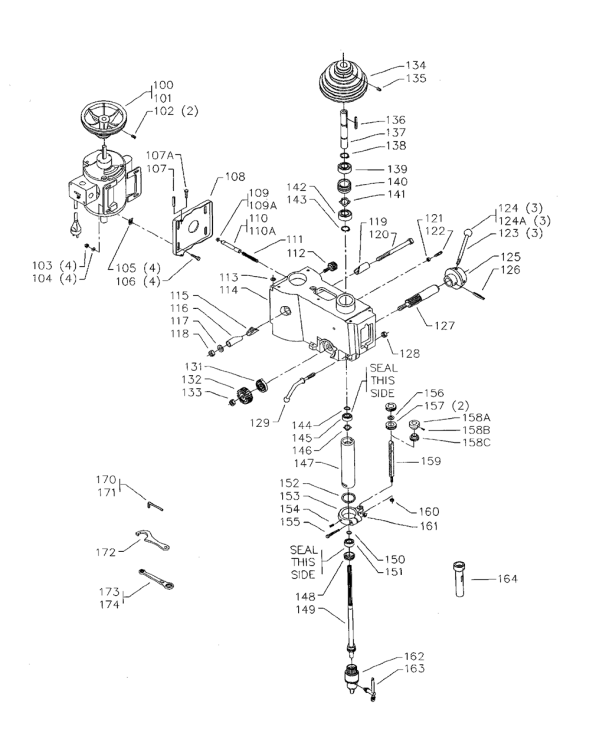 Delta 15-665 Diagram and Parts List for 15-665  Delta Drill Press