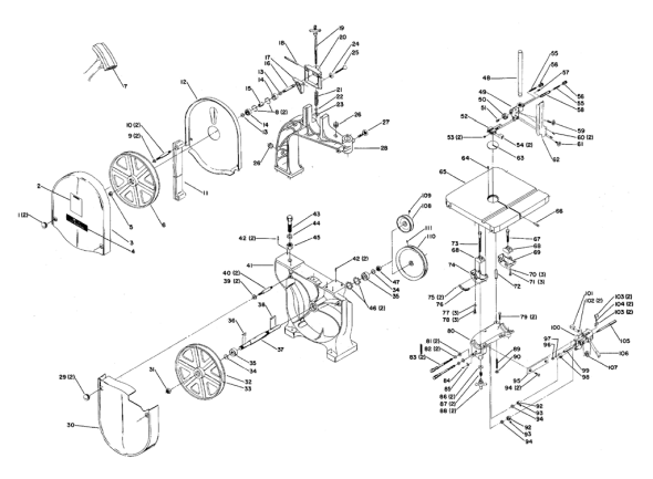 Delta 28-290-Bdk Type-1 Diagram and Parts List for 28-290-BDK Type-1 Delta Saw
