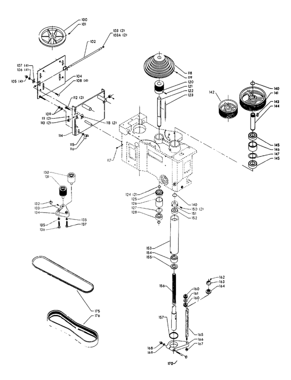 Delta 70-214 Diagram and Parts List for 70-214  Delta Drill Press
