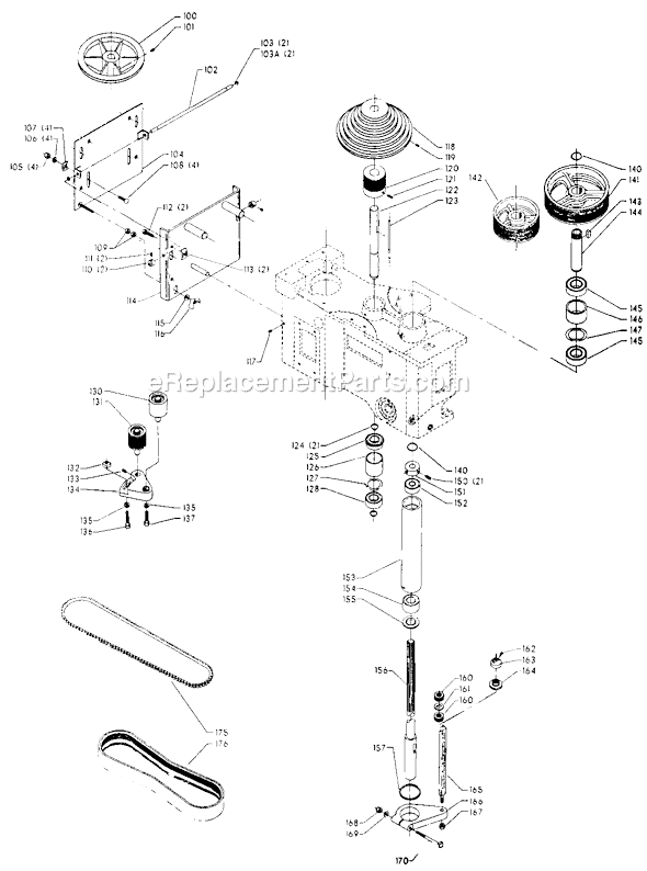 Page B Diagram and Parts List for 70-213 Type 1 Delta Drill Press