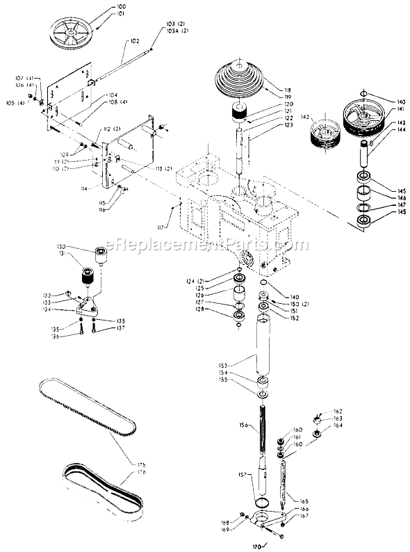 Page B Diagram and Parts List for 70-220 Type 1 Delta Drill Press