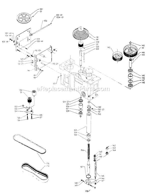 Page B Diagram and Parts List for 70-227 Type 1 Delta Drill Press