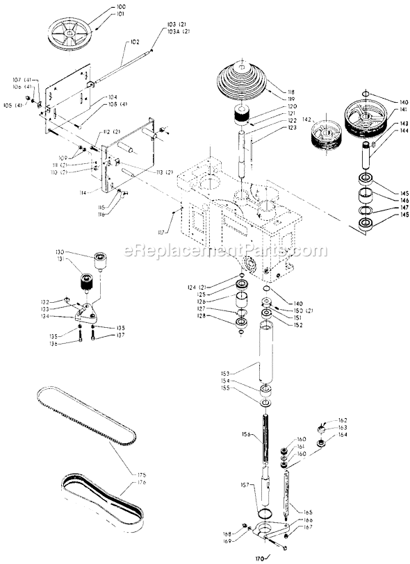 Page B Diagram and Parts List for 70-235 Type 1 Delta Drill Press