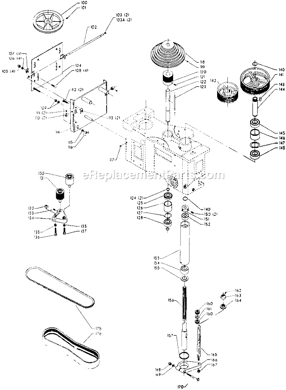 Page B Diagram and Parts List for 70-236 Type 1 Delta Drill Press