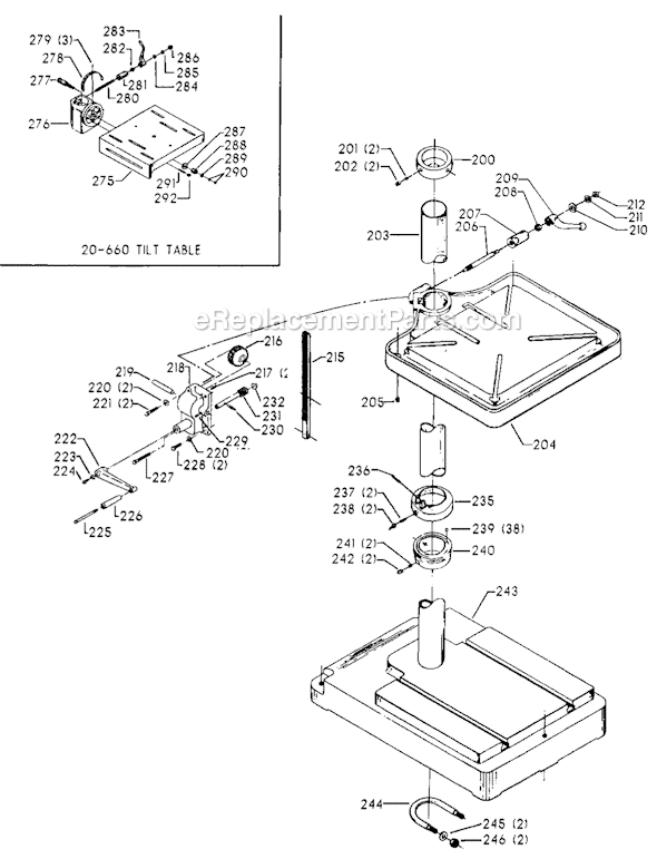 Page C Diagram and Parts List for 70-236 Type 1 Delta Drill Press