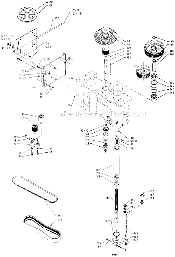 Page B Diagram and Parts List for 70-267 Type 1 Delta Drill Press