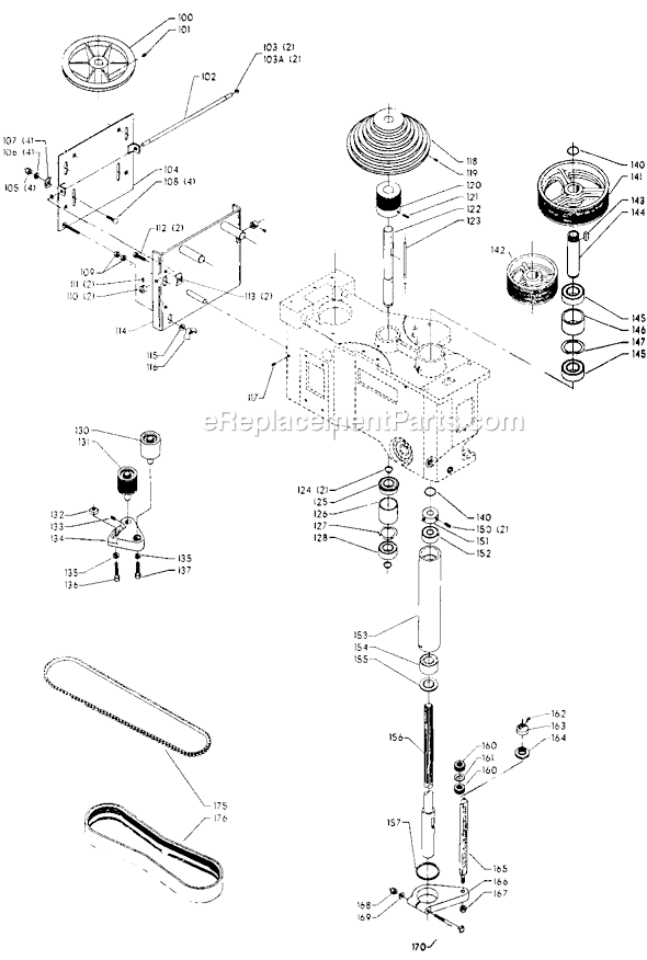 Page B Diagram and Parts List for 70-273 Type 1 Delta Drill Press