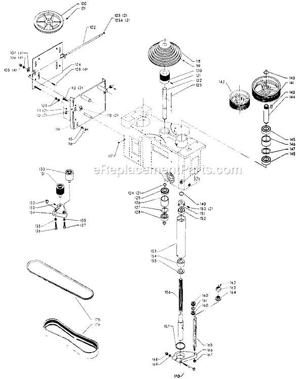 Page B Diagram and Parts List for 70-282 Type 1 Delta Drill Press