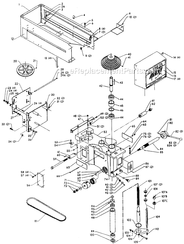 Page A Diagram and Parts List for 70-297 Type 1 Delta Drill Press
