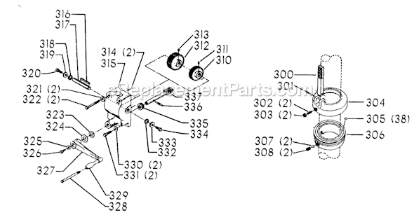 Page D Diagram and Parts List for 70-302 Type 1 Delta Drill Press