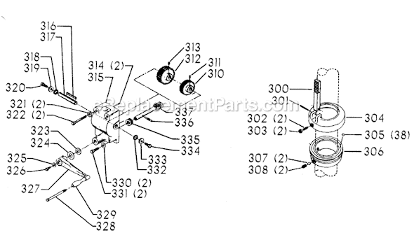 Page D Diagram and Parts List for 70-303 Type 1 Delta Drill Press