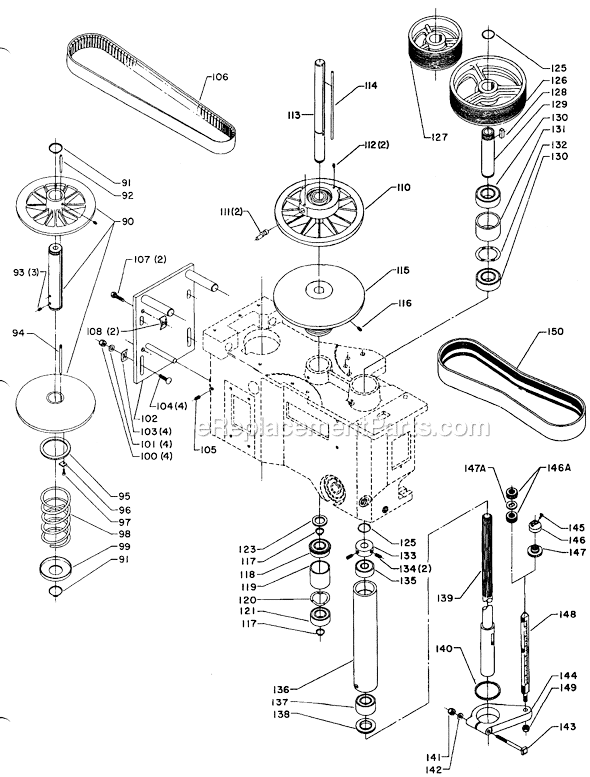 Page B Diagram and Parts List for 70-305 Type 1 Delta Drill Press