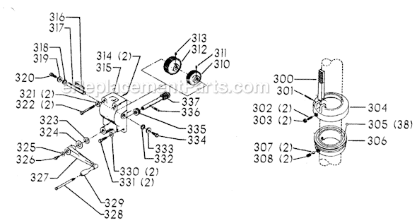 Page D Diagram and Parts List for 70-305 Type 1 Delta Drill Press