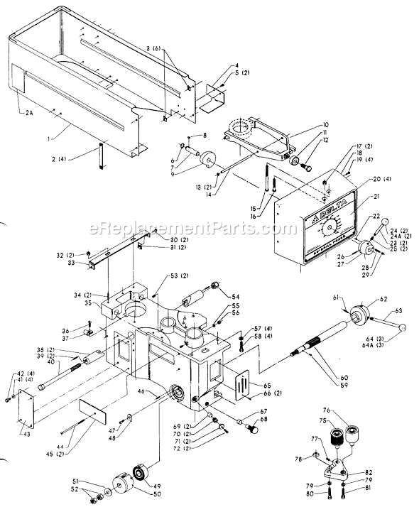 Page A Diagram and Parts List for 70-307 Type 1 Delta Drill Press