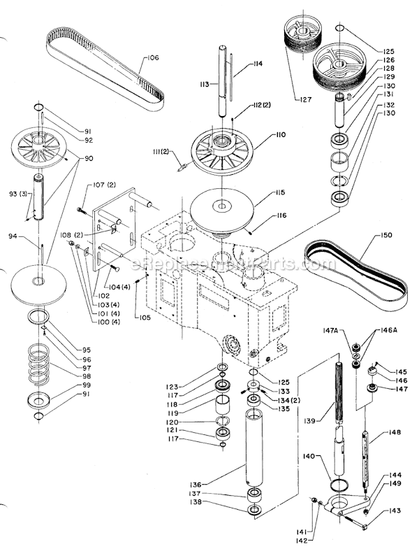 Page B Diagram and Parts List for 70-307 Type 1 Delta Drill Press