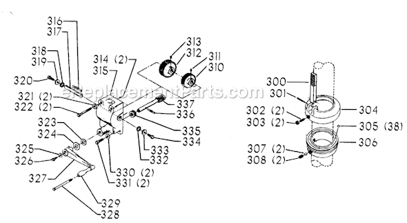 Page D Diagram and Parts List for 70-307 Type 1 Delta Drill Press
