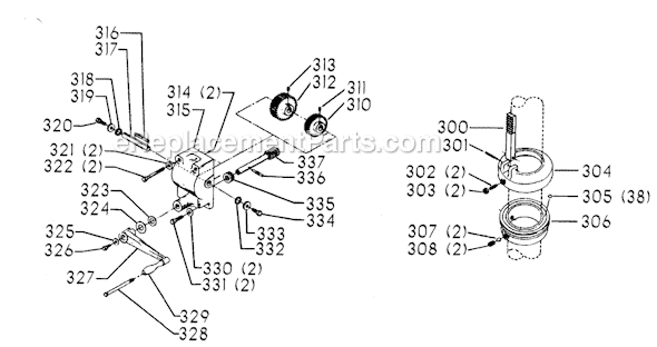 Page D Diagram and Parts List for 70-321 Type 1 Delta Drill Press