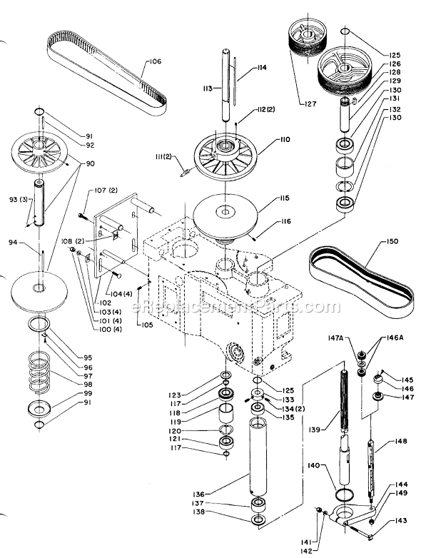 Page B Diagram and Parts List for 70-322 Type 1 Delta Drill Press