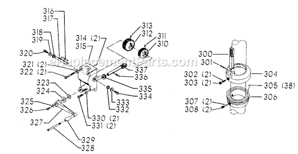 Page D Diagram and Parts List for 70-322 Type 1 Delta Drill Press