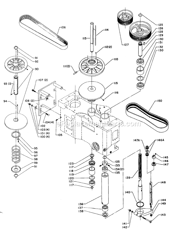 Page B Diagram and Parts List for 70-323 Type 1 Delta Drill Press