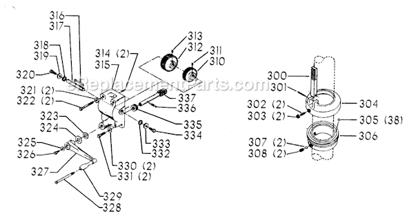 Page D Diagram and Parts List for 70-327 Type 1 Delta Drill Press
