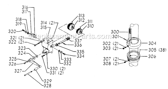 Page D Diagram and Parts List for 70-331 Type 1 Delta Drill Press