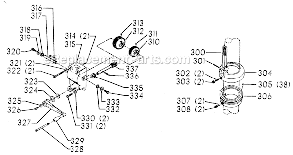 Page D Diagram and Parts List for 70-336 Type 1 Delta Drill Press