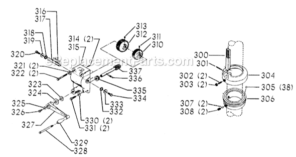 Page D Diagram and Parts List for 70-341 Type 1 Delta Drill Press