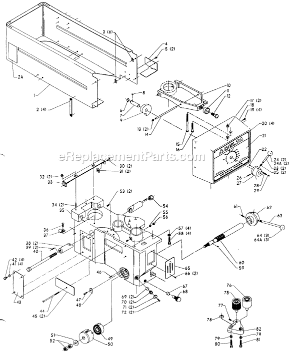 Page A Diagram and Parts List for 70-342 Type 1 Delta Drill Press