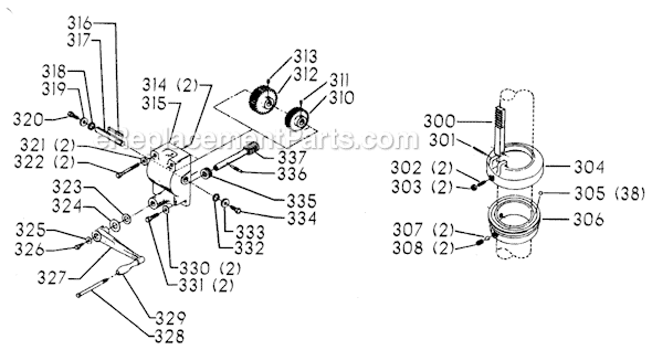 Page D Diagram and Parts List for 70-342 Type 1 Delta Drill Press