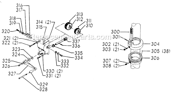 Page D Diagram and Parts List for 70-345 Type 1 Delta Drill Press