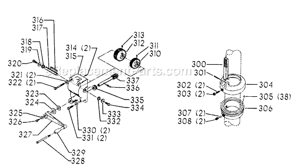 Page D Diagram and Parts List for 70-347 Type 1 Delta Drill Press