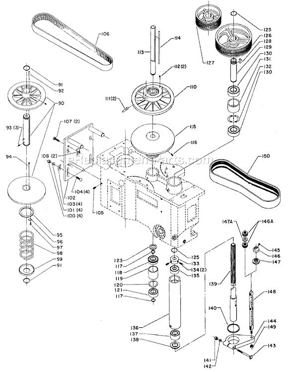 Page B Diagram and Parts List for 70-356 Type 1 Delta Drill Press