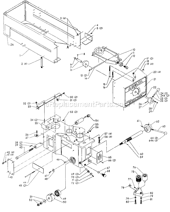 Page A Diagram and Parts List for 70-357 Type 1 Delta Drill Press