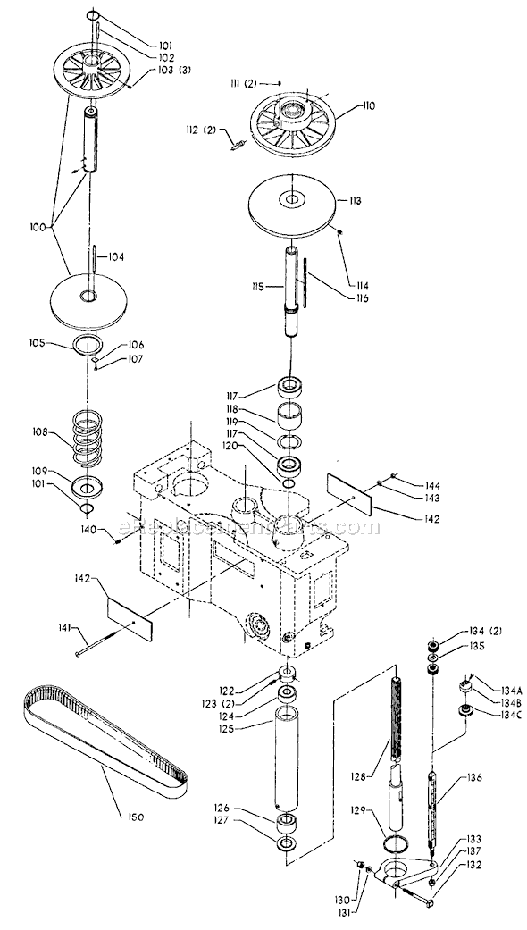 Page B Diagram and Parts List for 70-373 Type 1 Delta Drill Press