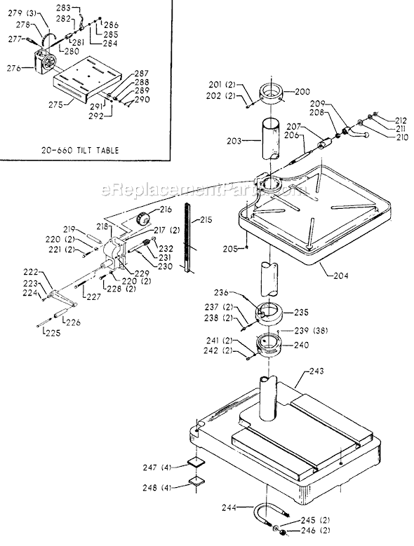 Page C Diagram and Parts List for 70-377 Type 1 Delta Drill Press
