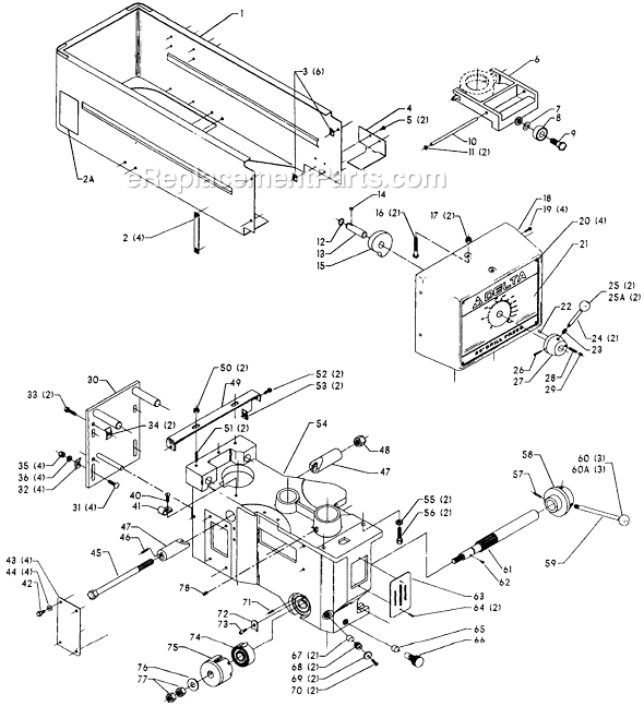 Page A Diagram and Parts List for 70-385 Type 1 Delta Drill Press