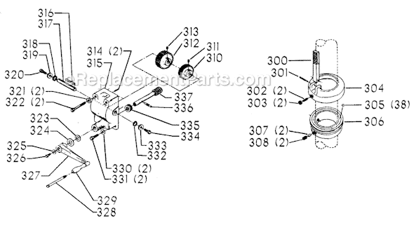 Page D Diagram and Parts List for 70-385 Type 1 Delta Drill Press