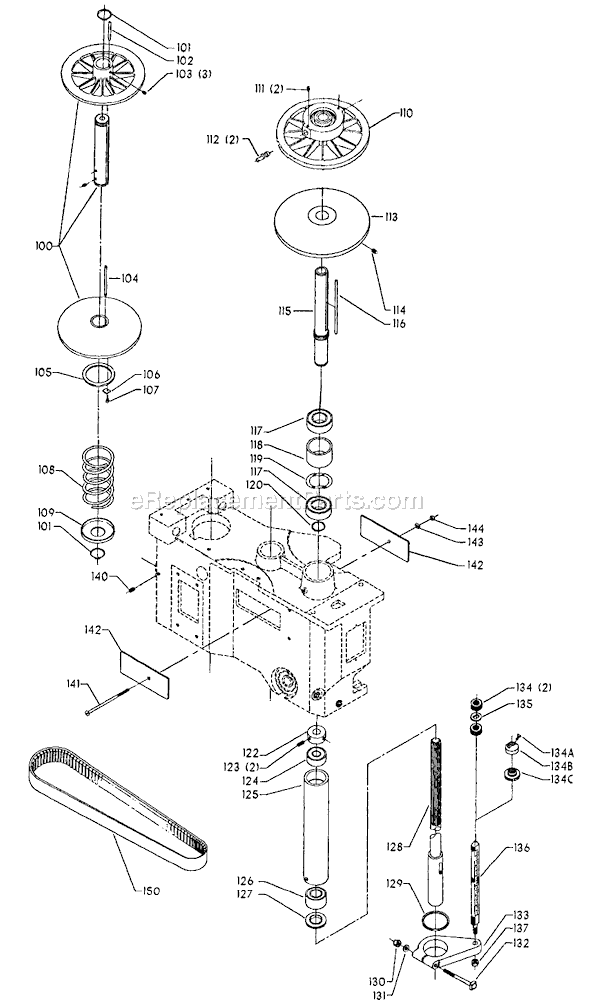 Page B Diagram and Parts List for 70-391 Type 1 Delta Drill Press