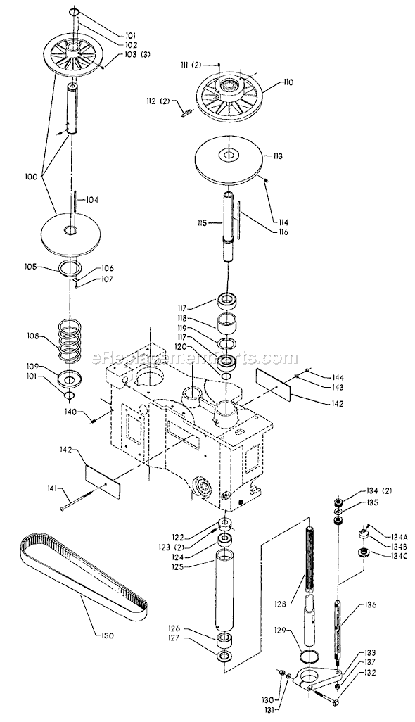 Page B Diagram and Parts List for 70-393 Type 1 Delta Drill Press