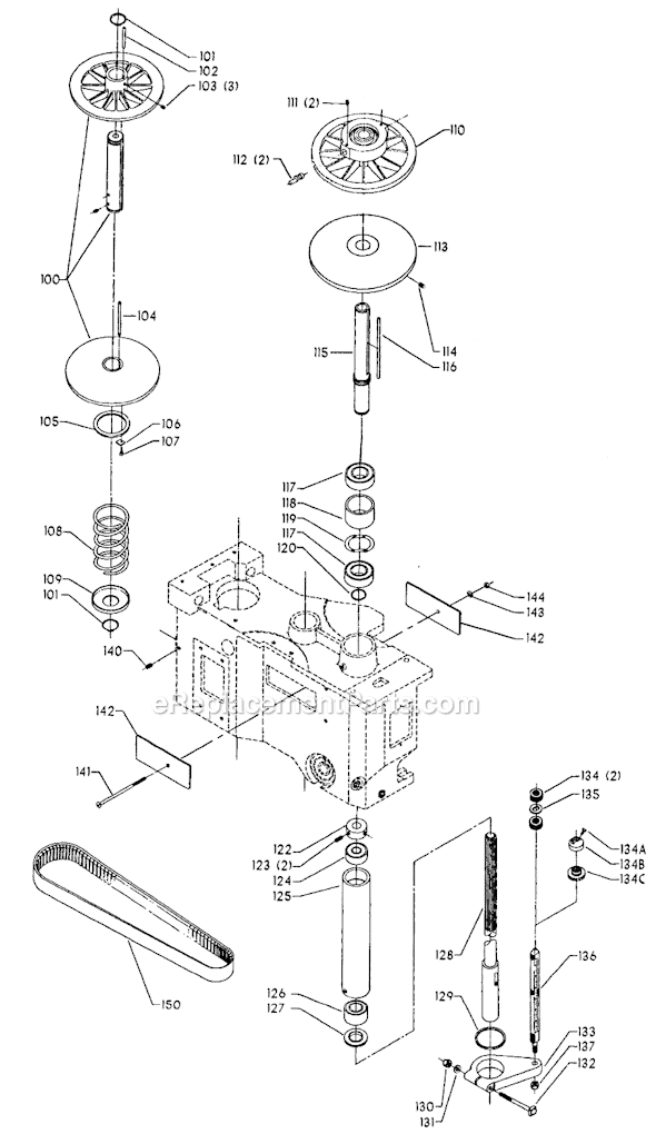 Page B Diagram and Parts List for 70-395 Type 1 Delta Drill Press