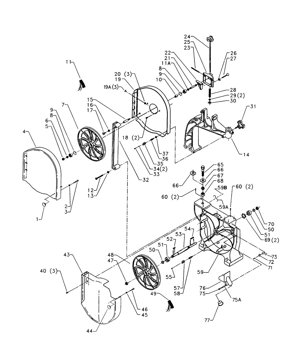 Fig-0 Diagram and Parts List for 28-274C  Delta Saw