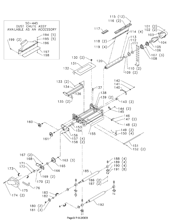 Delta 22-565 Diagram and Parts List for 22-565  Delta Planer Jointer
