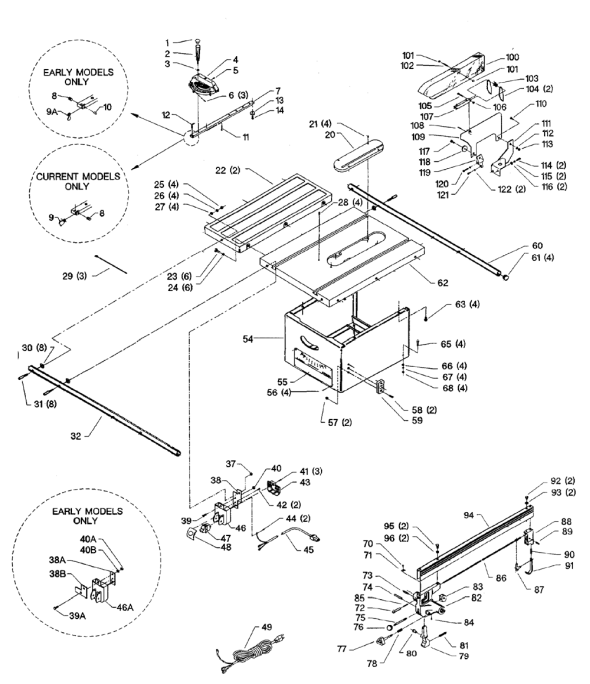 Delta 34-474 Diagram and Parts List for 34-474  Delta Saw