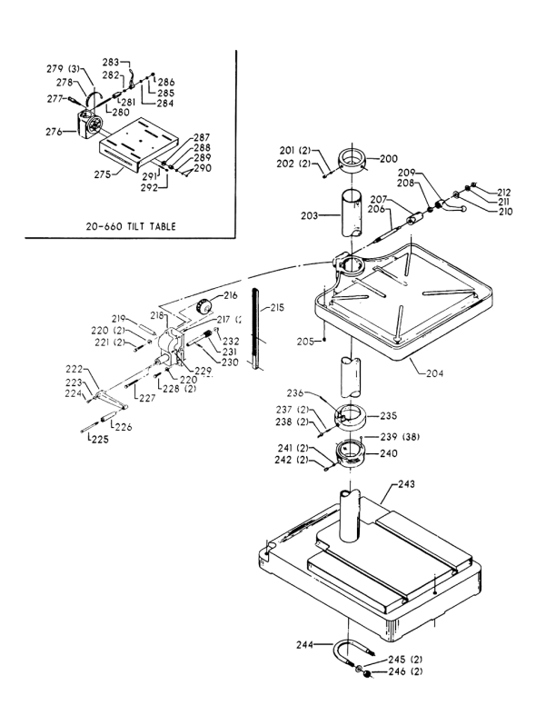 Delta 70-214 Diagram and Parts List for 70-214  Delta Drill Press