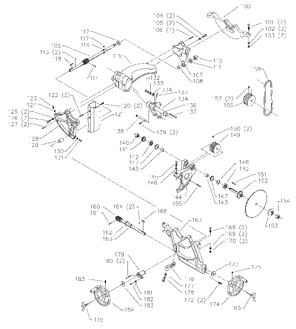 Exploded Diagram B Diagram and Parts List for 36-L53L575-BC50 Type 1 Delta Tile Saw